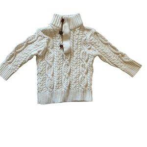 Hope & Henry Baby Boy Cream Cable Knit Sweater | 6-12M